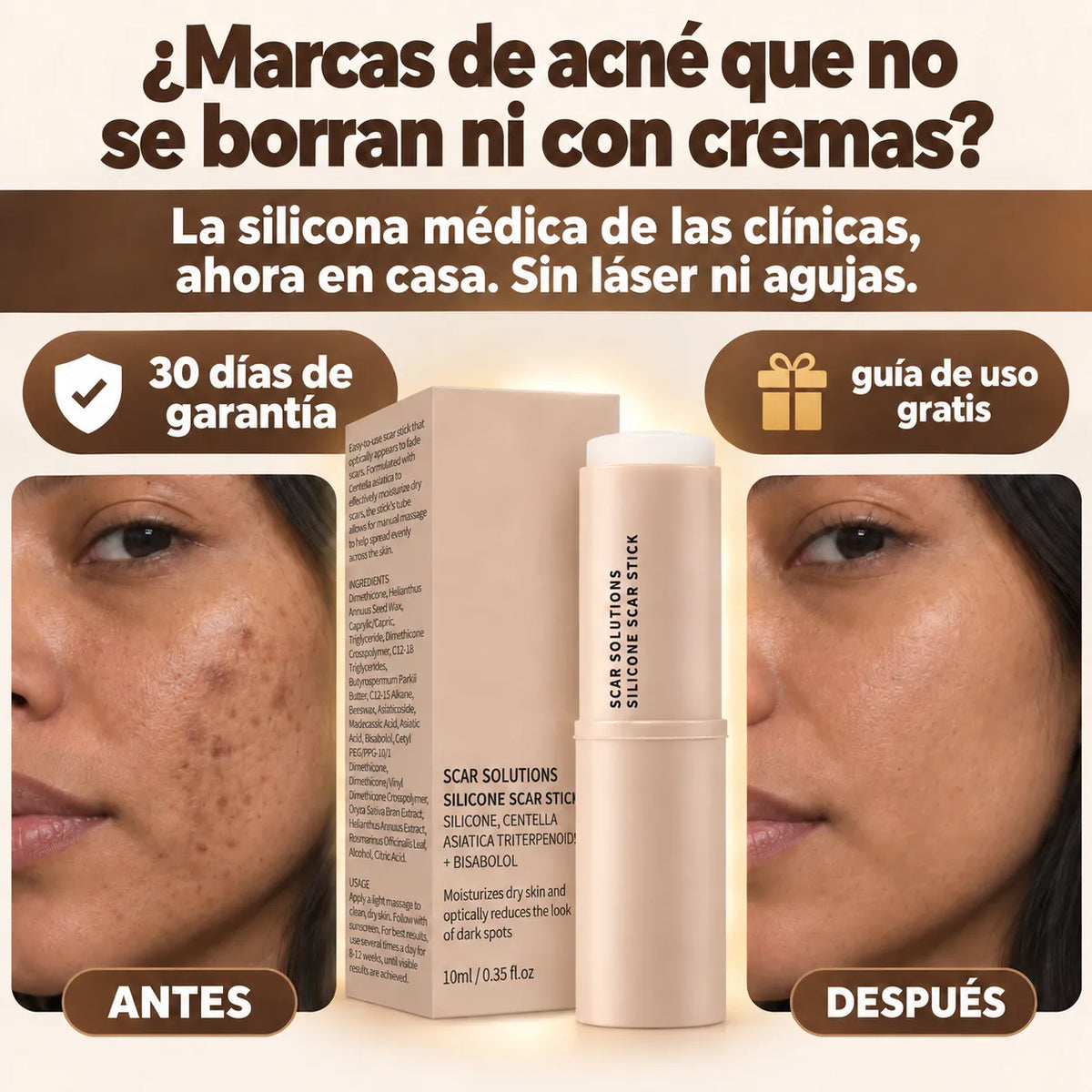 Scar Solutions barra de silicona para cicatrices de acné