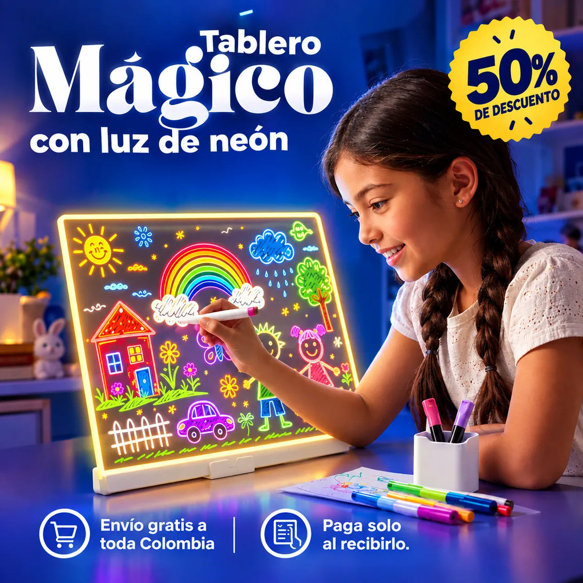 Tablero Mágico con luz de neón