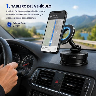Úsalo en el tablero del vehículo